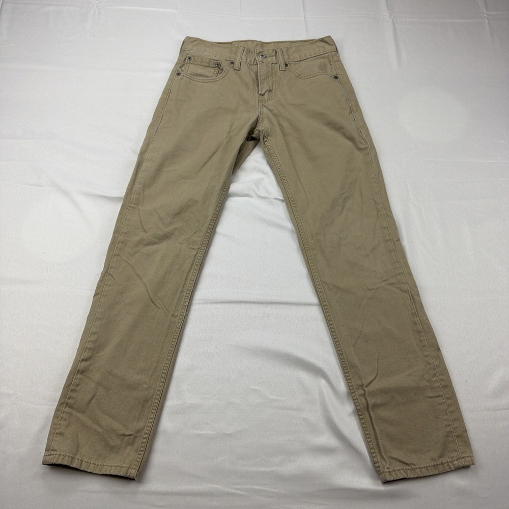 Levis‎ 511 Pants Mens 28x29 Tan Chino Khaki Slim Fit Straight Leg White Tab